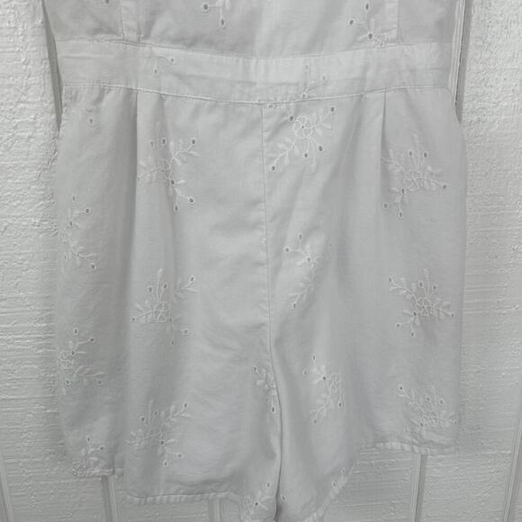 Hollister Women Cotton Shorts Romper Sleeveless White Preppy Boho Size Small - Picture 3 of 9